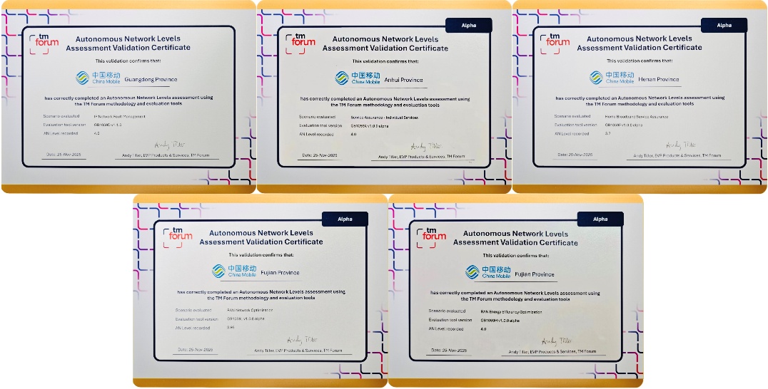 领跑全球！中国移动多项自智网络创新成果登顶TM Forum全球评测，节能技术推广服务助力绿色发展